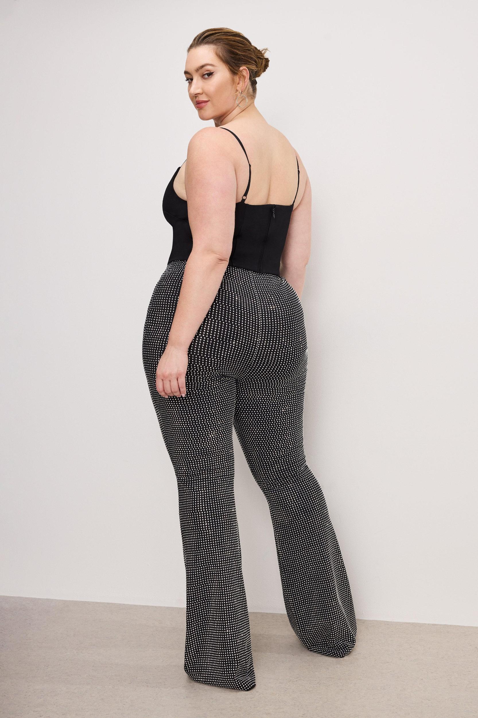 CRYSTAL PULL-ON FLARE LEGGINGS | BLACK001 Product Image