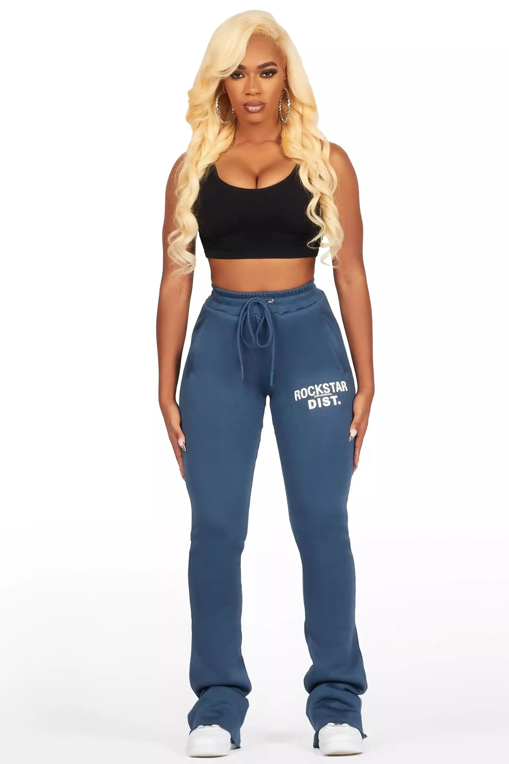 Juliana Navy Super Stacked Track Pant Female Product Image