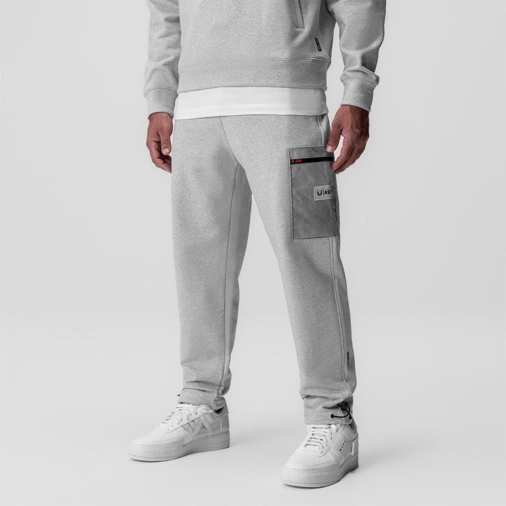 0914. Tech-Terry™ Paneled Cinch Cargo Jogger - Heather Grey/Wave-dye Product Image