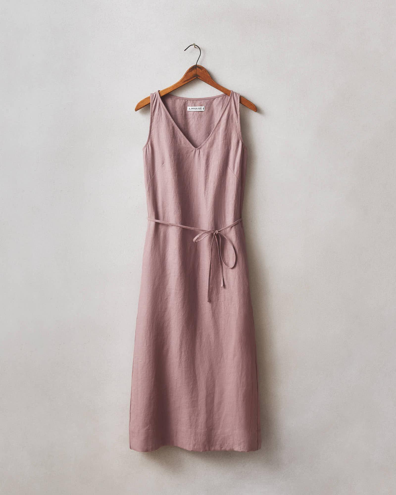 Women's Linen Tie Dress - Twilight Mauve Product Image
