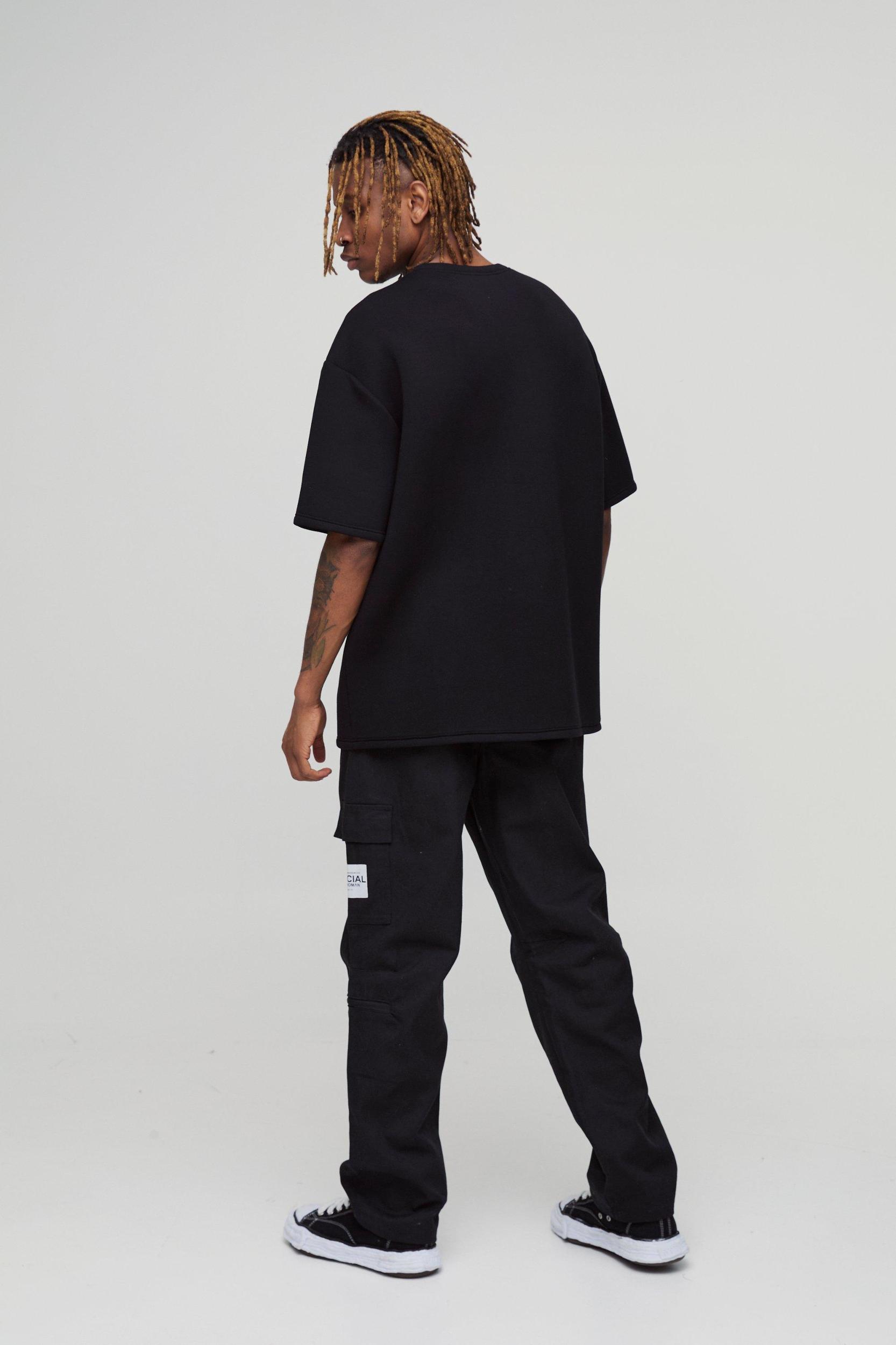 Tall Straight Leg Ankle Grazer Woven Tab Cargo Pants | boohooMAN USA Product Image