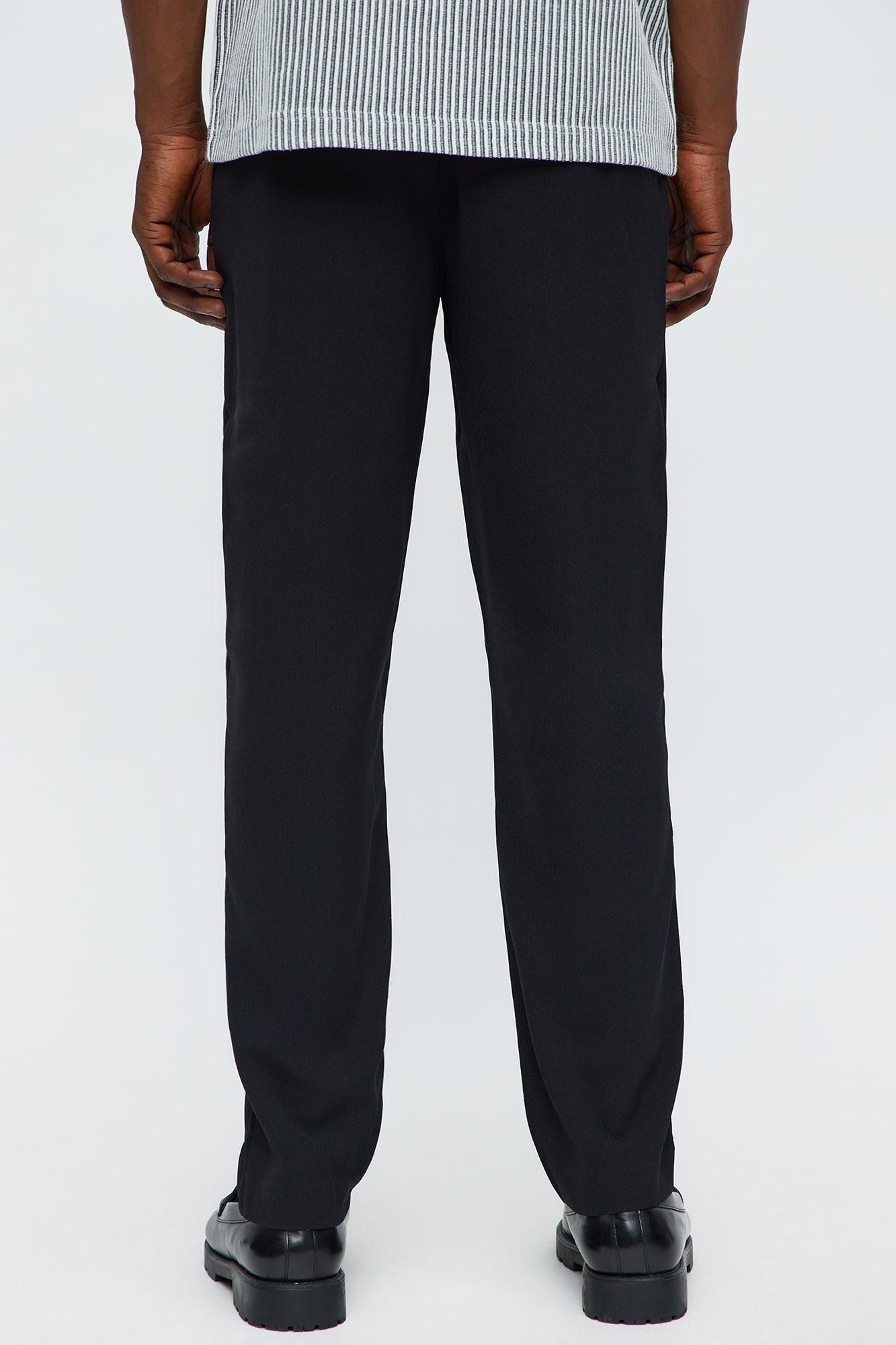 Golden Hour Slim Pleated Trouser - Black Male Product Image