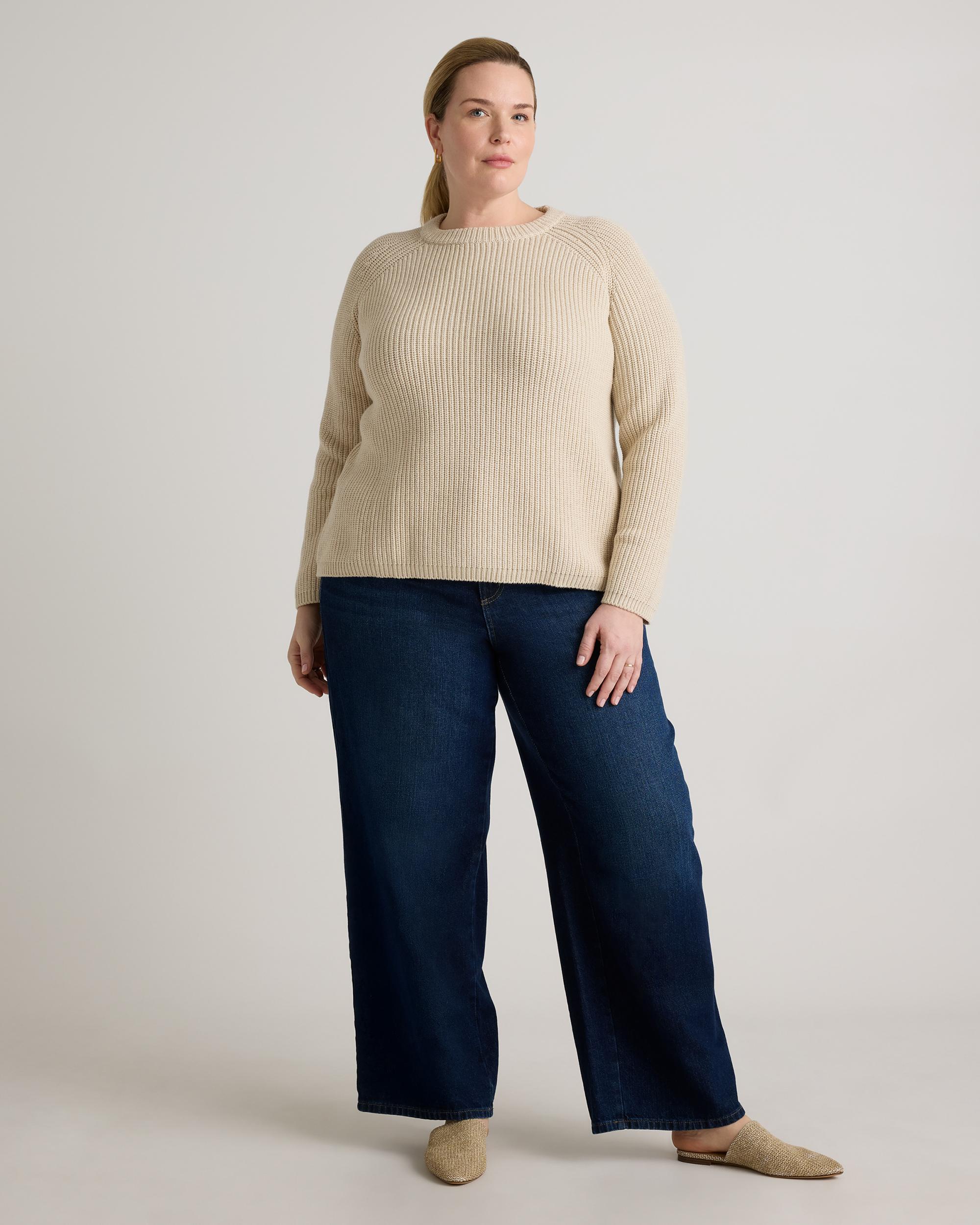 Quince | Women's Fisherman Crew Sweater Organic Cotton Product Image