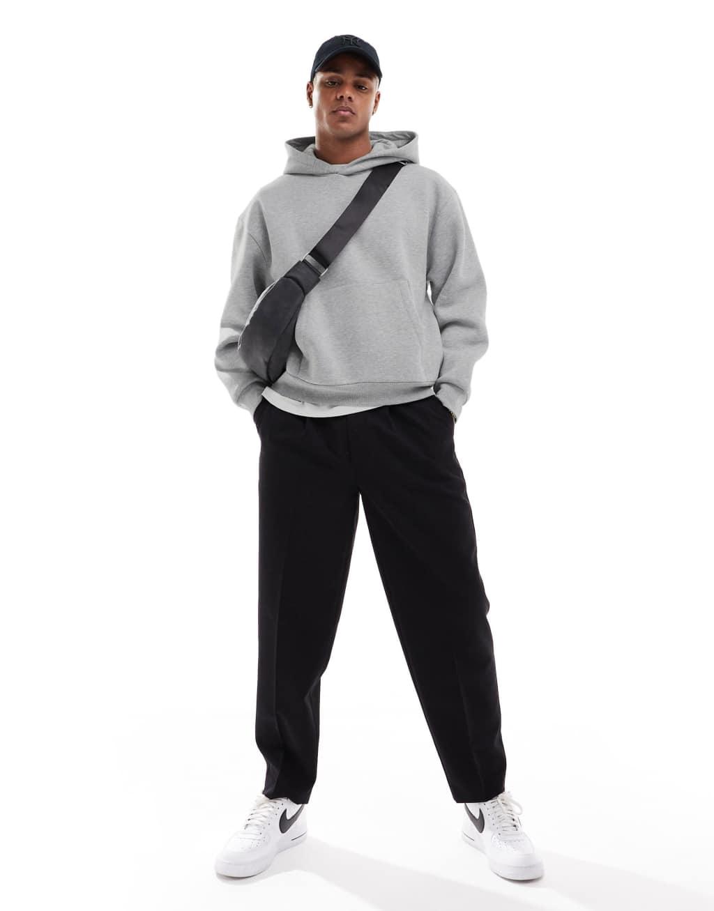 ASOS DESIGN boxy oversized hoodie in gray heather Product Image