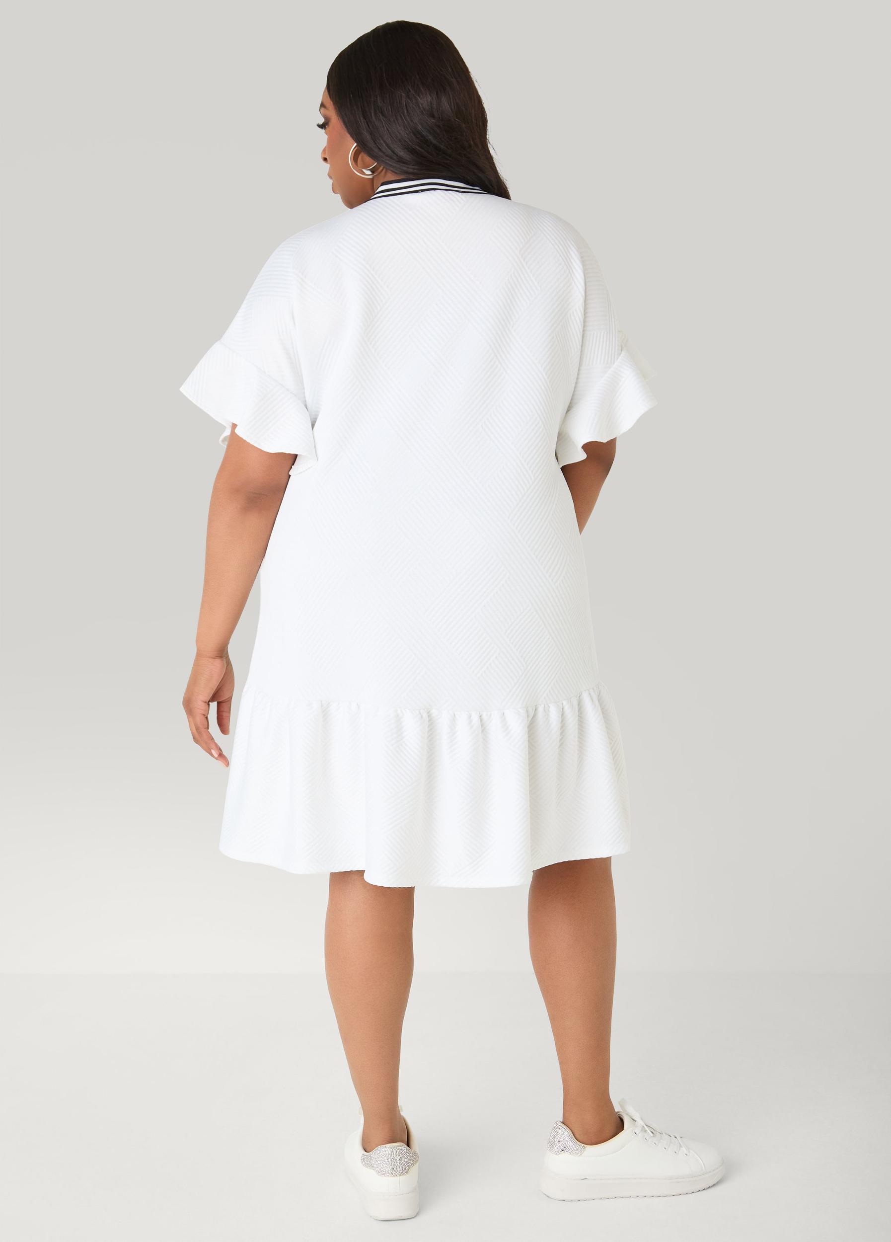 Ruffled Textured Babydoll Dress Product Image