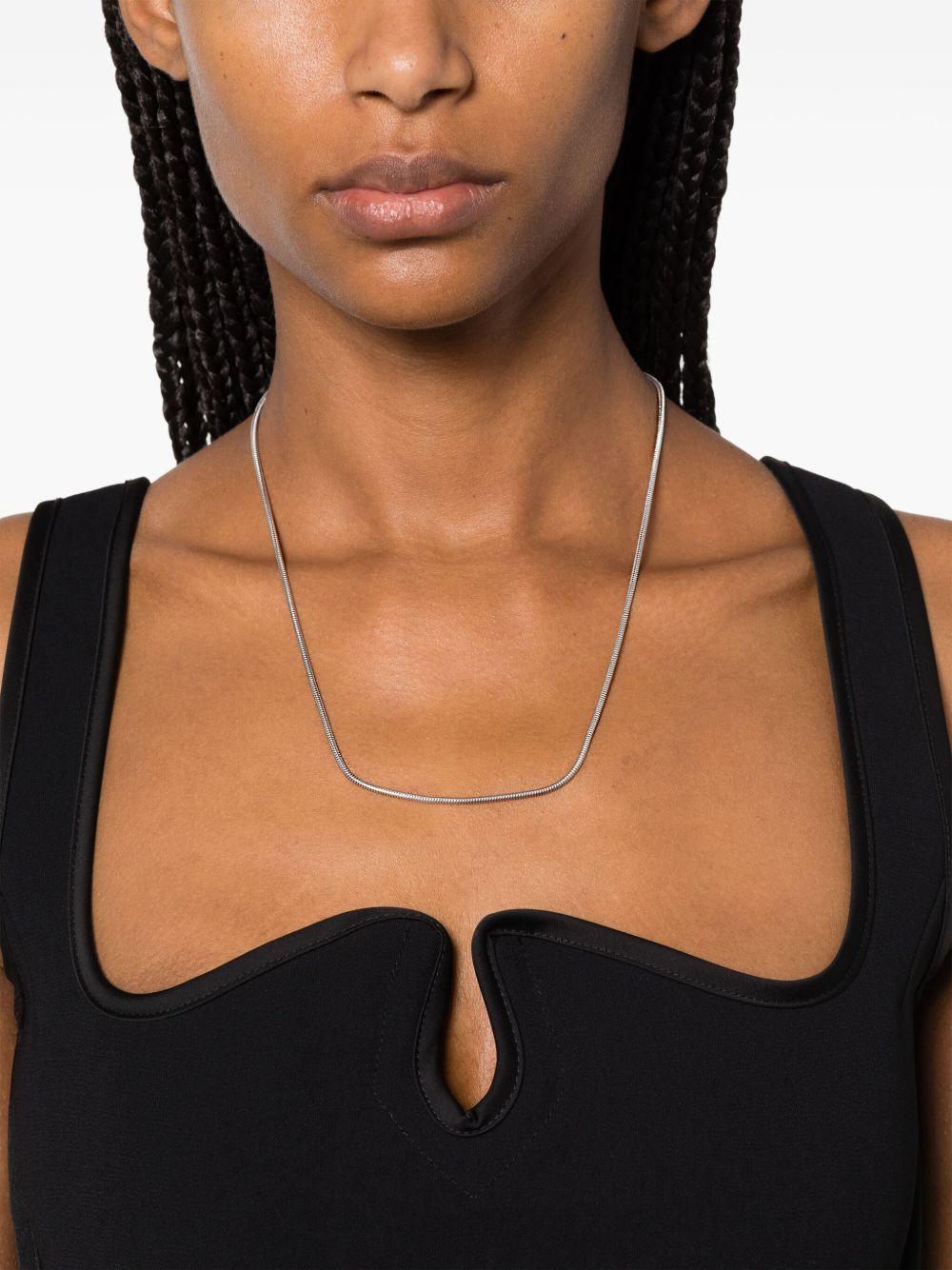 Snake Chain Slim silver necklace Product Image