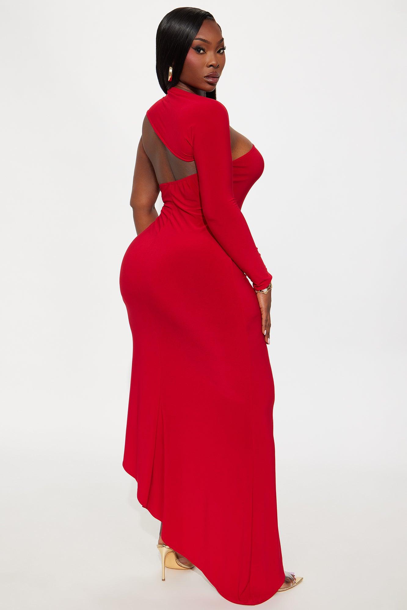 Marlene Long Sleeve Maxi Dress - Red Female Product Image