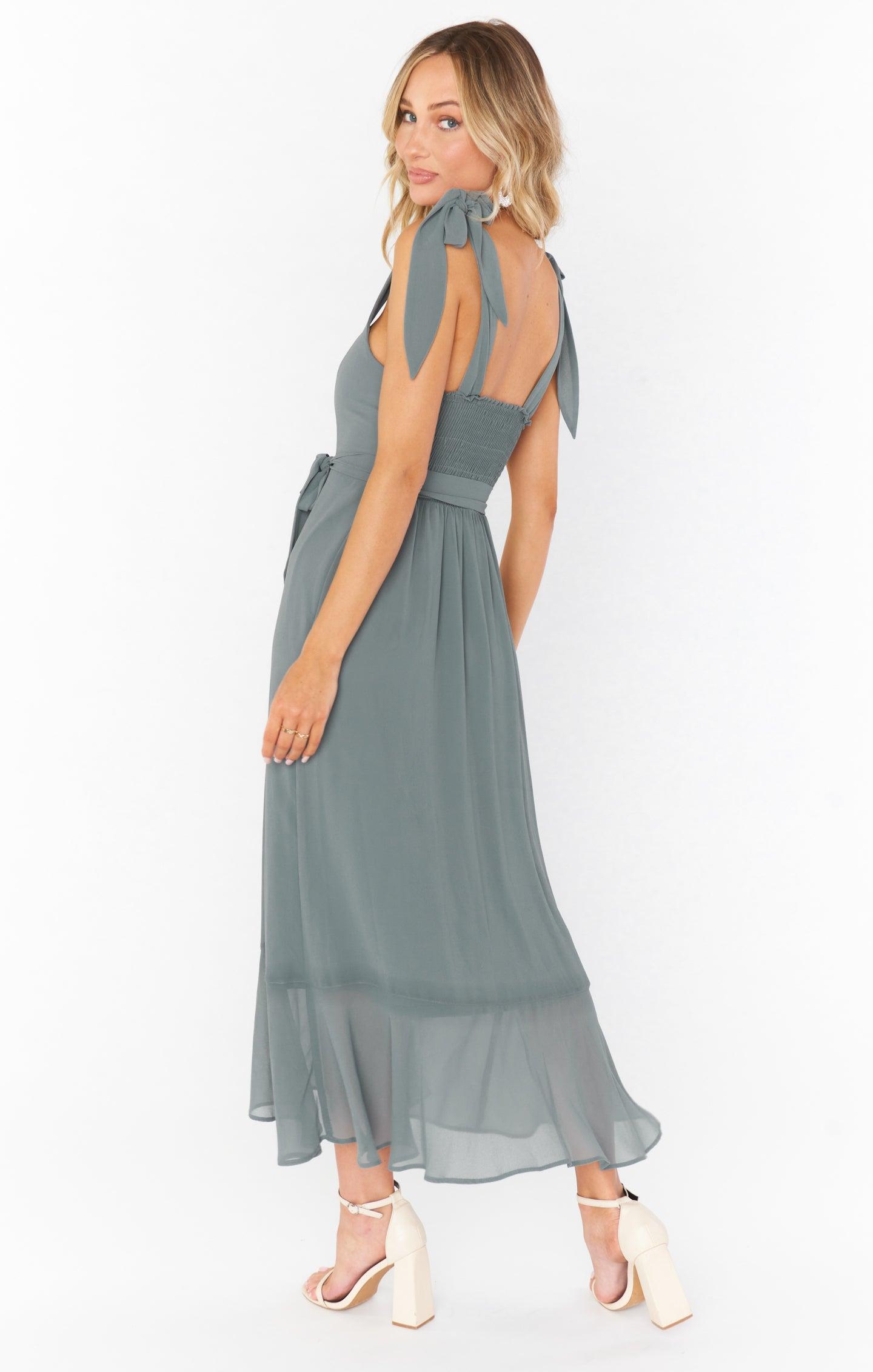 Claire Midi Dress ~ Deep Sage Chiffon Product Image