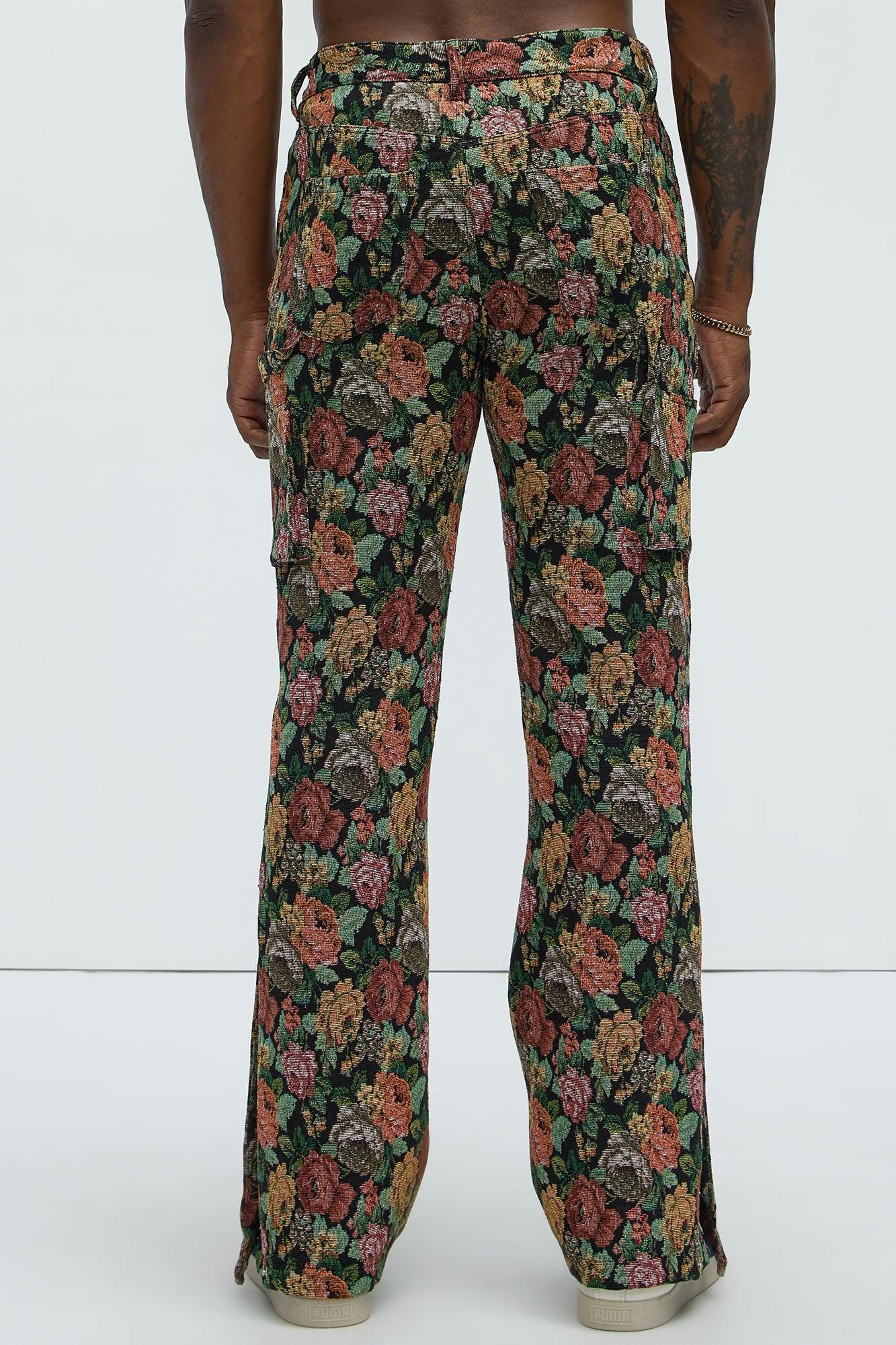 Bellevue Flared Tapestry Carpenter Pants - Black/combo Product Image