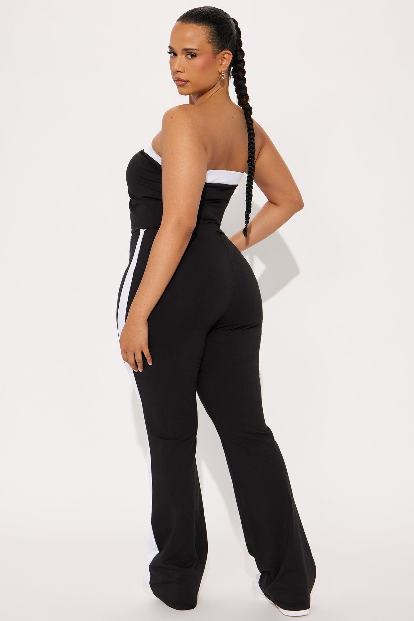 On The Move Pant Set - Black/White Product Image