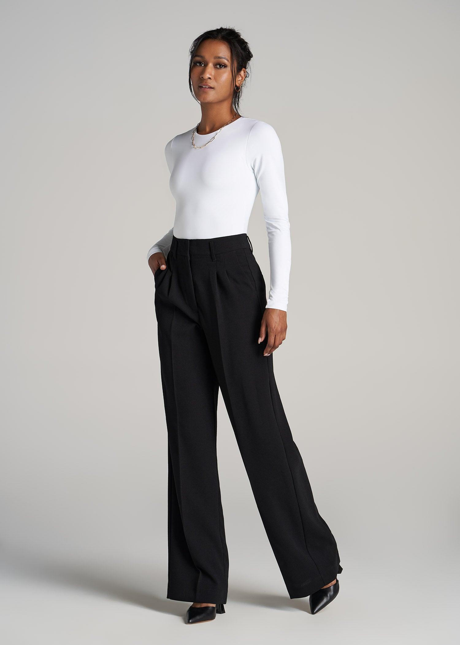 Long Sleeve Bodysuit for Tall Women in Bright White Female Product Image