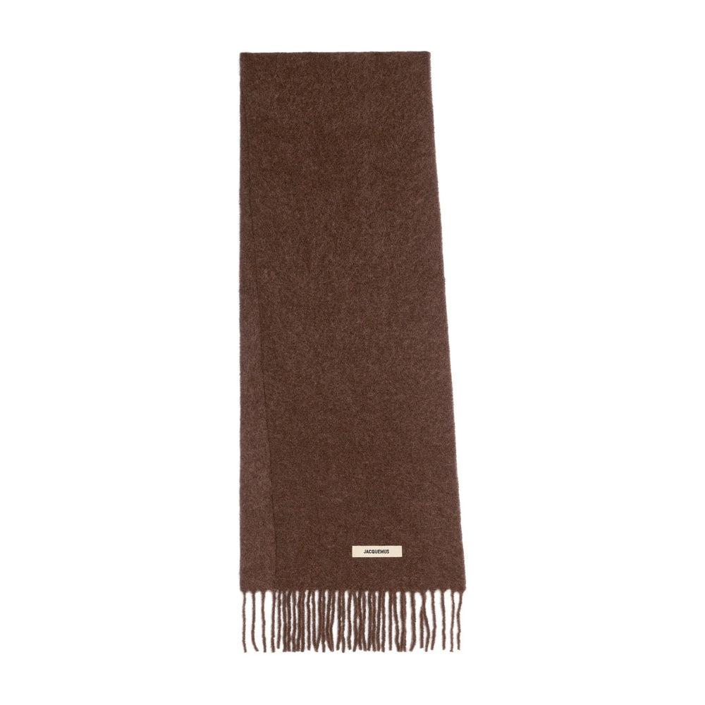 JACQUEMUS Edges Stylish Scarf Fringed In Brown Product Image