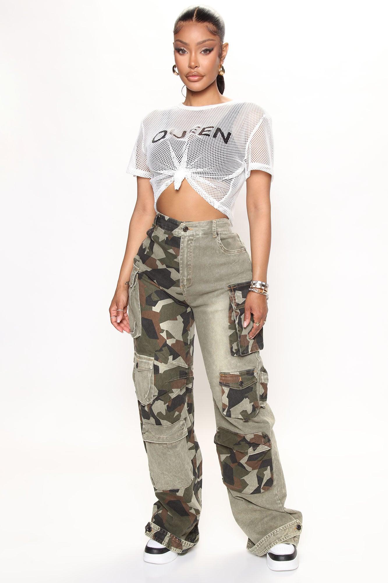 Upgrade You Wide Leg Cargo Pant 31 - Olive/combo Product Image