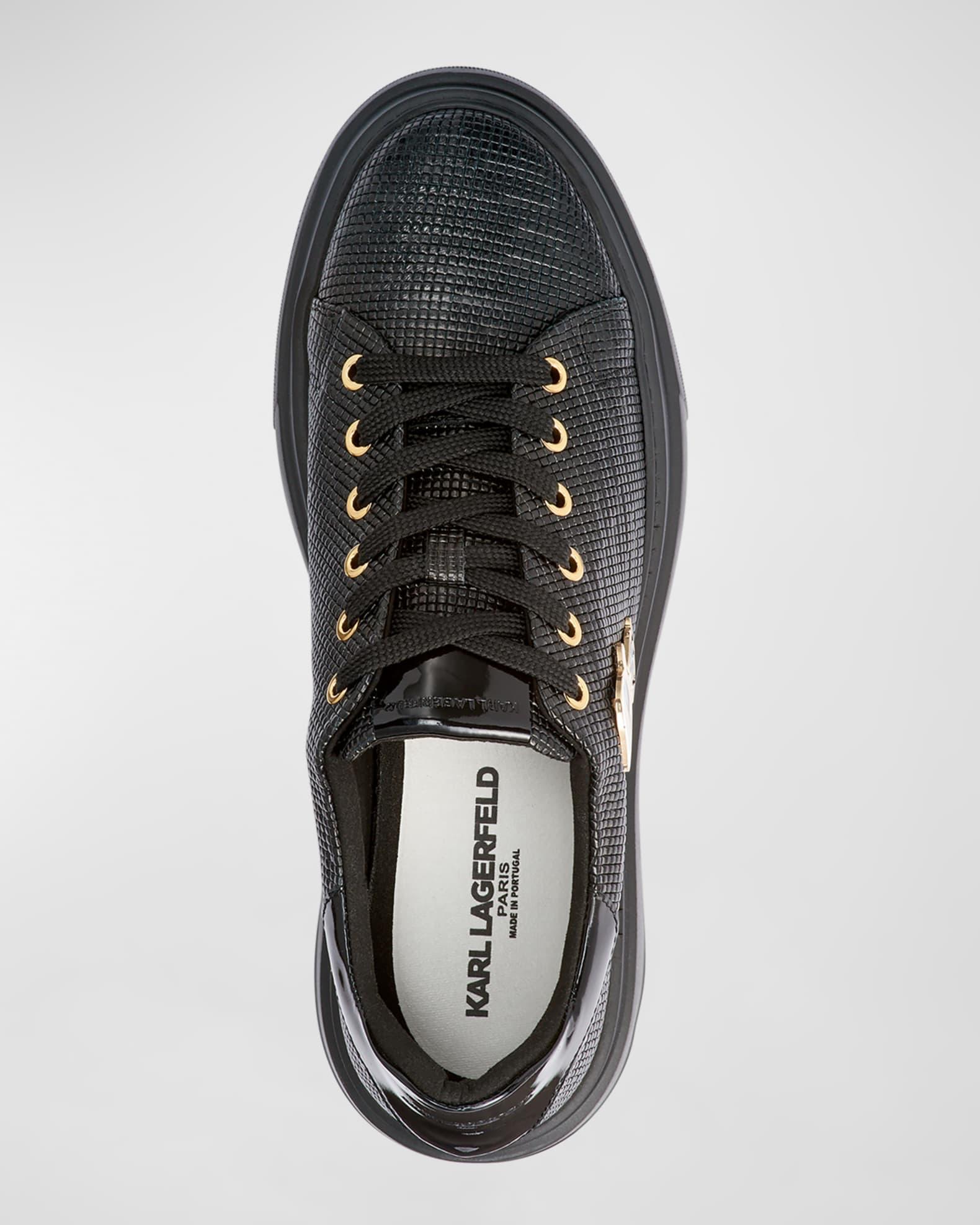 Men's Low-Top Printed Leather Sneakers with Karl Pin Product Image