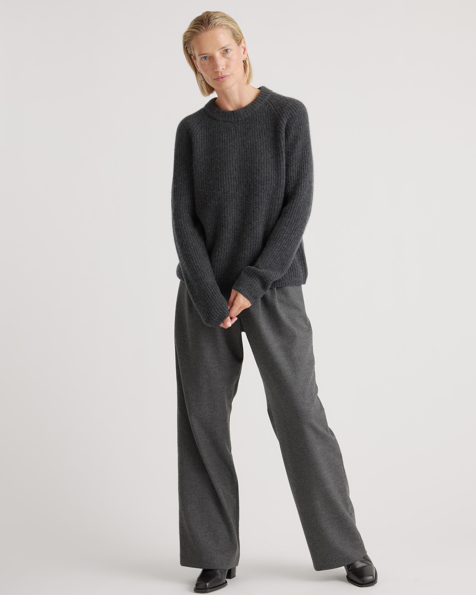 Quince | Women's Mongolian Cashmere Fisherman Crewneck Sweater Size XS Product Image