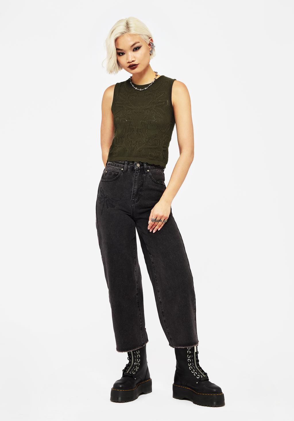 Tulip Jacquard Knit Crop Top Product Image