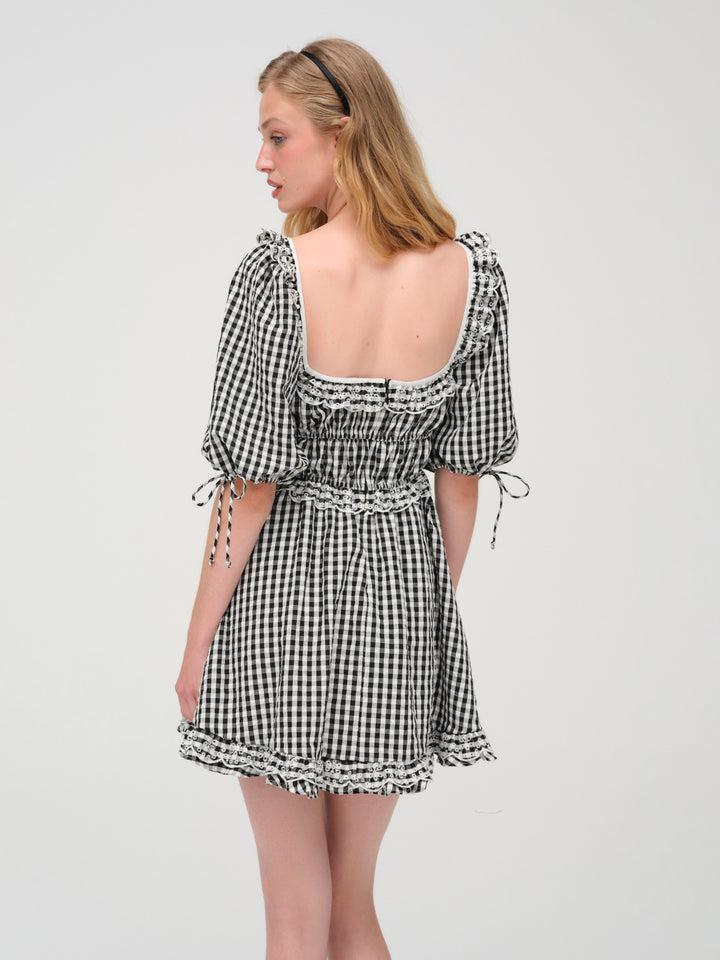 Jackson Mini Dress — Black Gingham Product Image