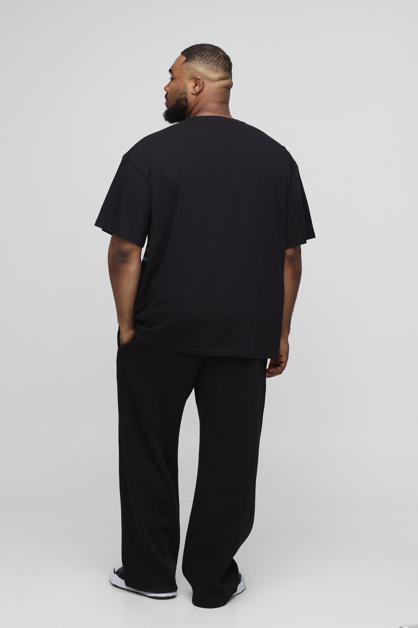 Plus Oversized Worldwide Floral Over The Seam Print T-Shirt | boohooMAN USA Product Image