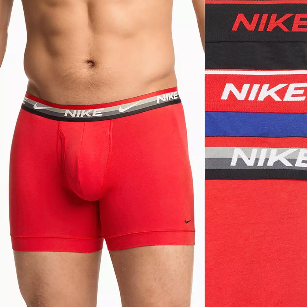 Men's Nike Dri-FIT Essential 3-pack Stretch Boxer Briefs, Size: Large, Brown Product Image