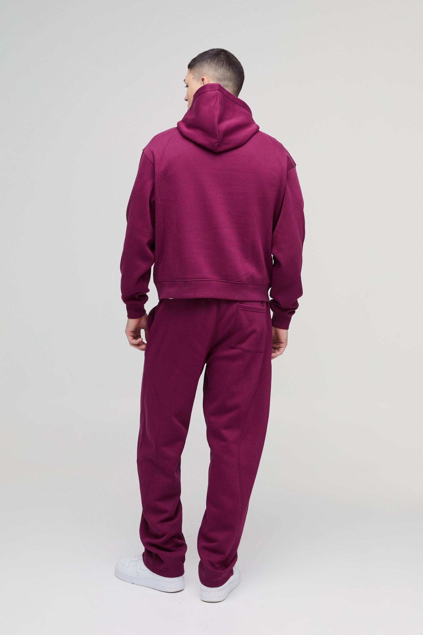 Oversized Boxy Ofcl Man Panel Detail Hooded Tracksuit | boohooMAN USA Product Image