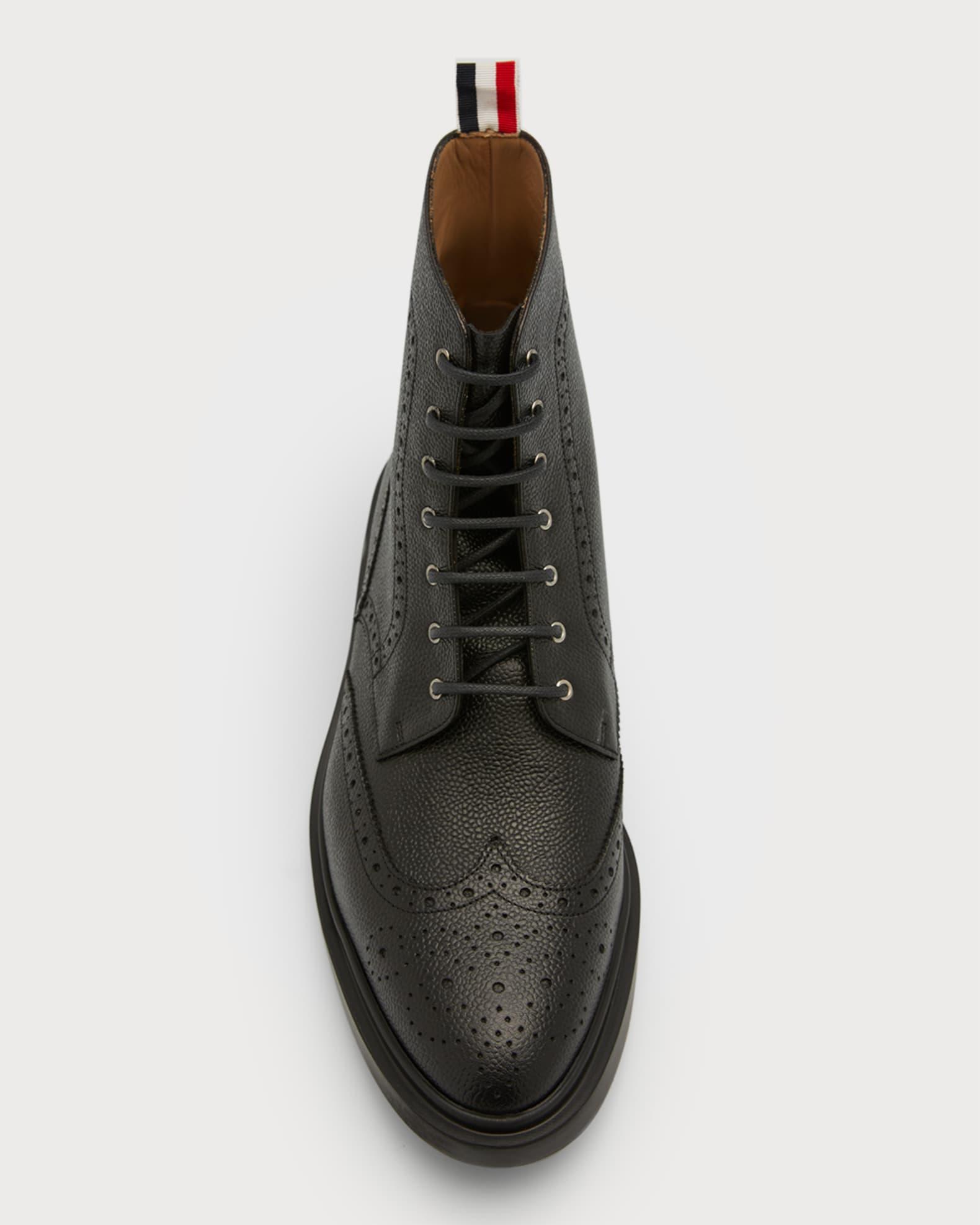 Mens Classic Leather Wingtip Boots Product Image