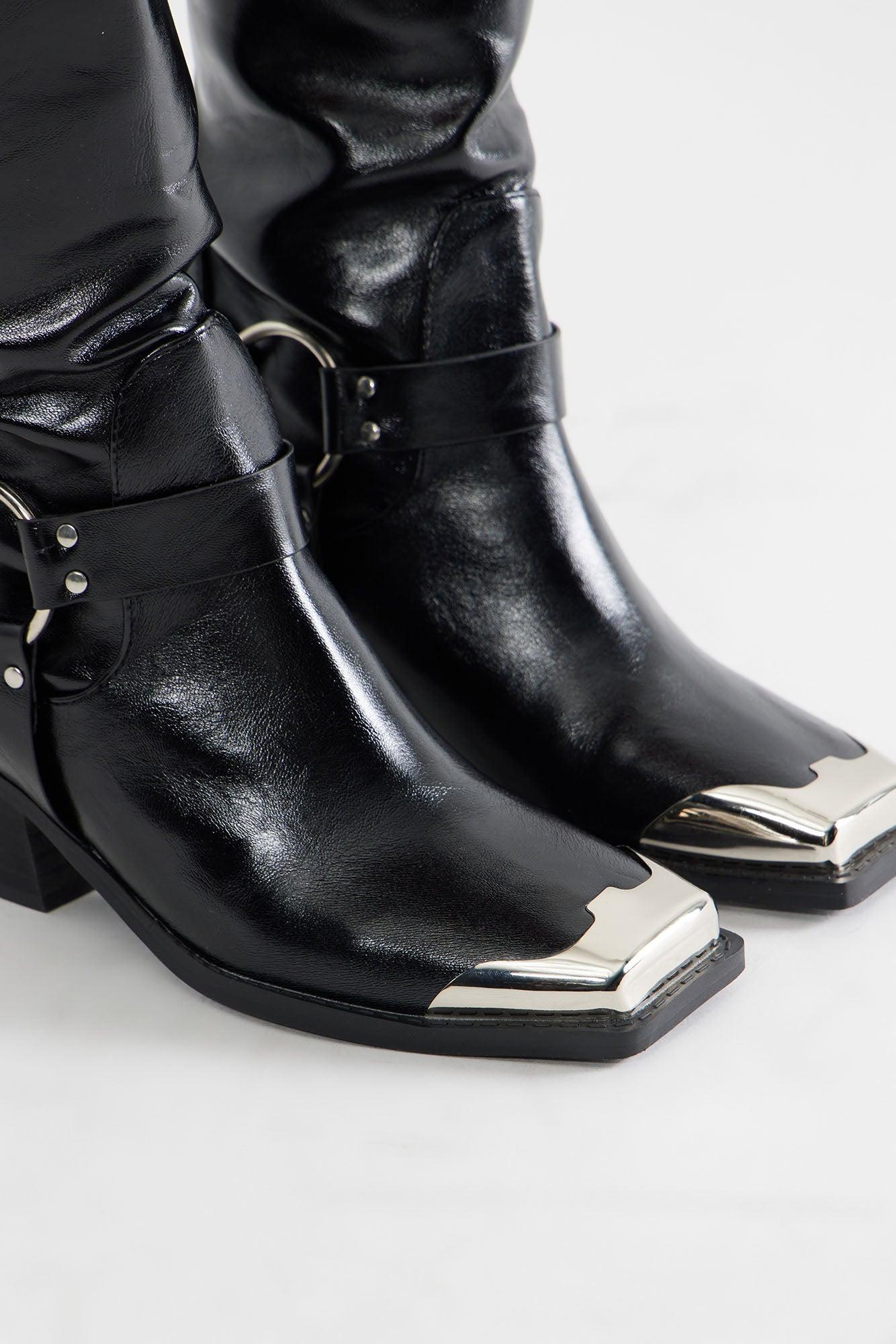 Weston Hardware Knee High Boots - Black Product Image