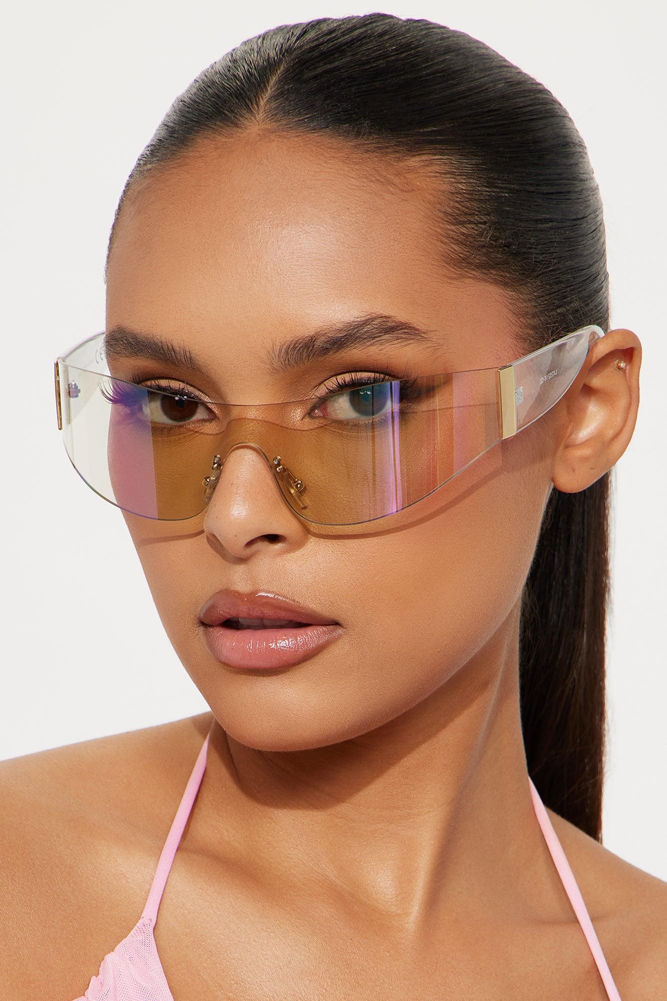 Born To Be A Legend Rimless Shield Sunglasses - Clear Product Image