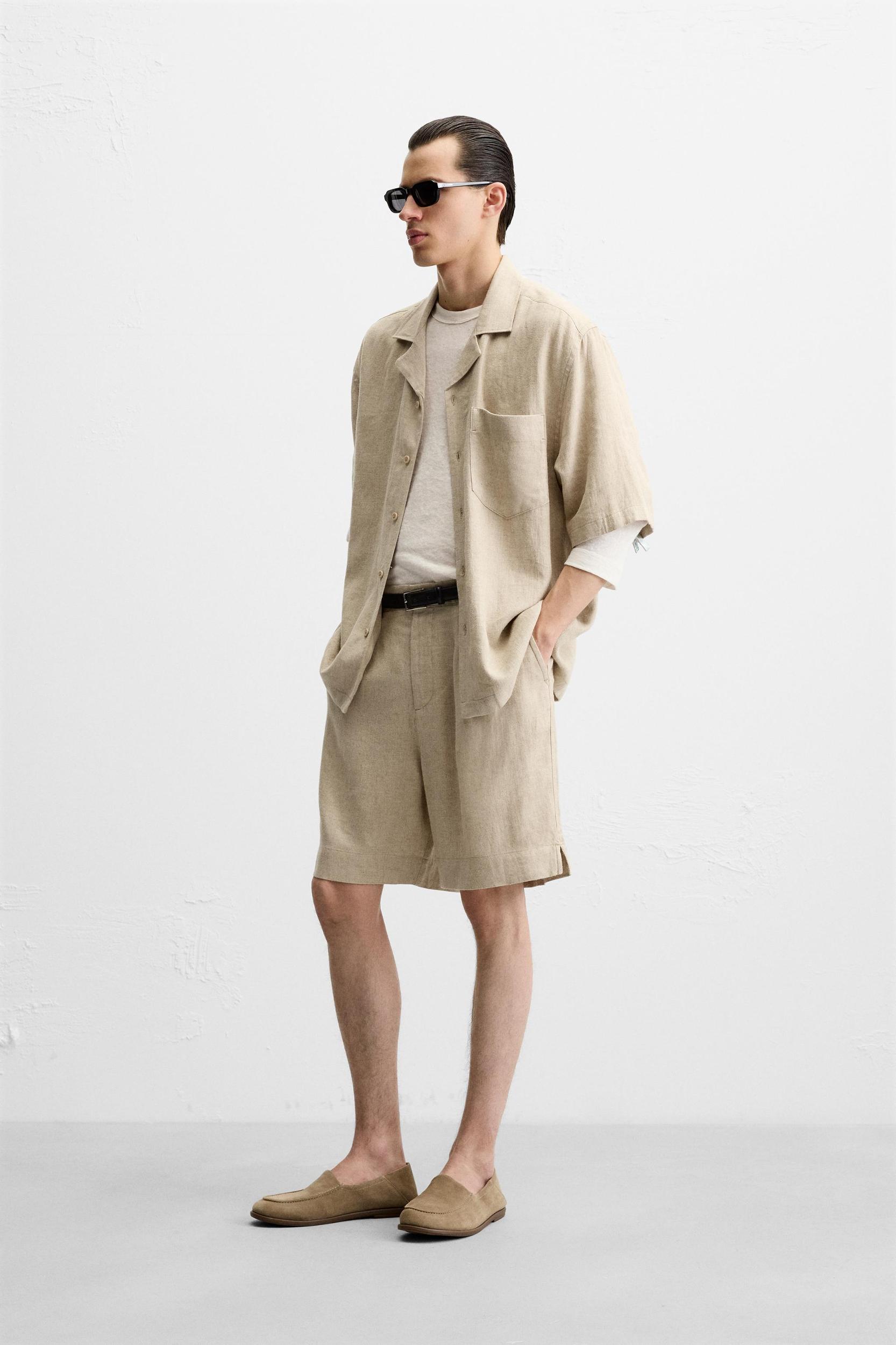 OVERSIZED LINEN-VISCOSE SHIRT Product Image