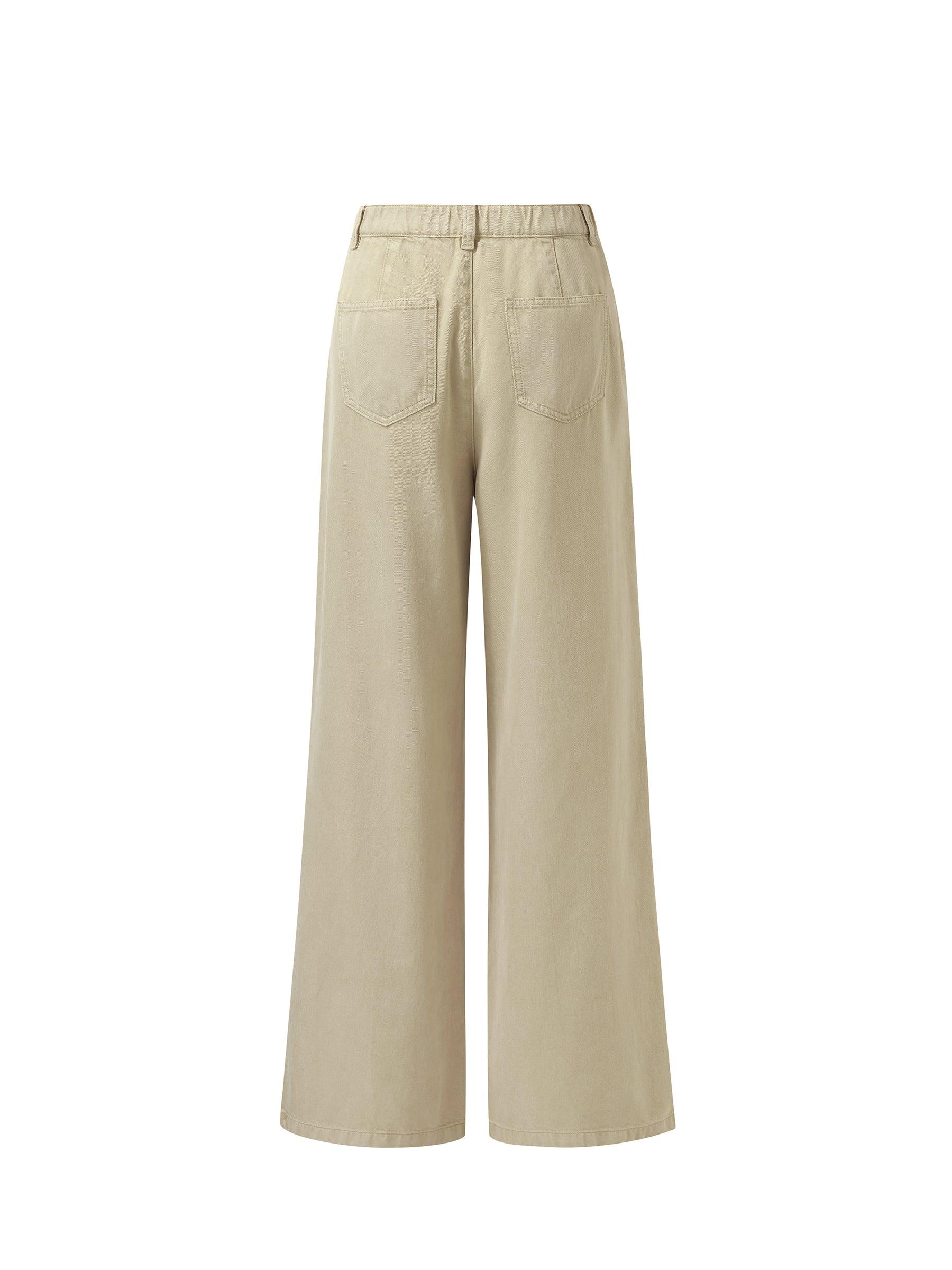 Denim High-Waisted Women Straight Palazzo Jeans Product Image