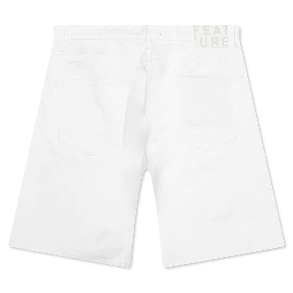 Berry Wide Denim Short - Washed White Male Product Image