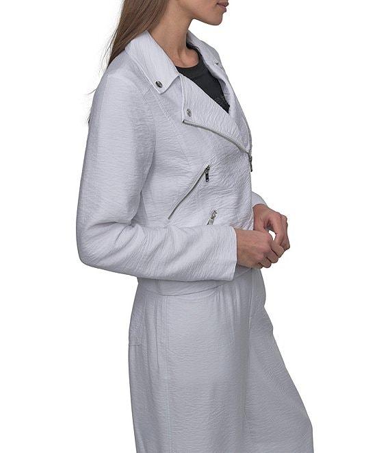 DKNY by Donna Karan Notch Lapel Crinkle Moto Jacket Product Image
