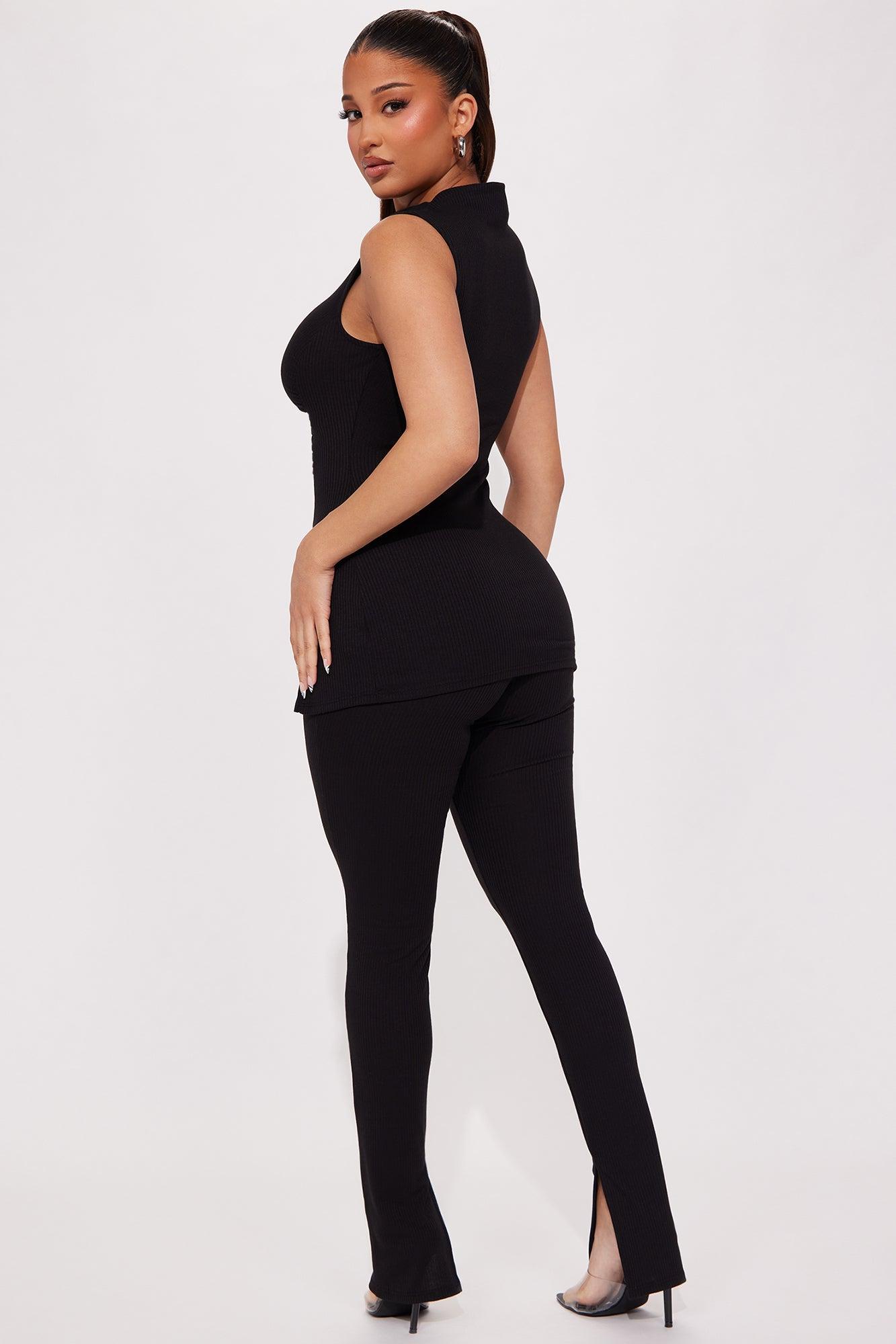Miranda Sleeveless Legging Set - Black Product Image