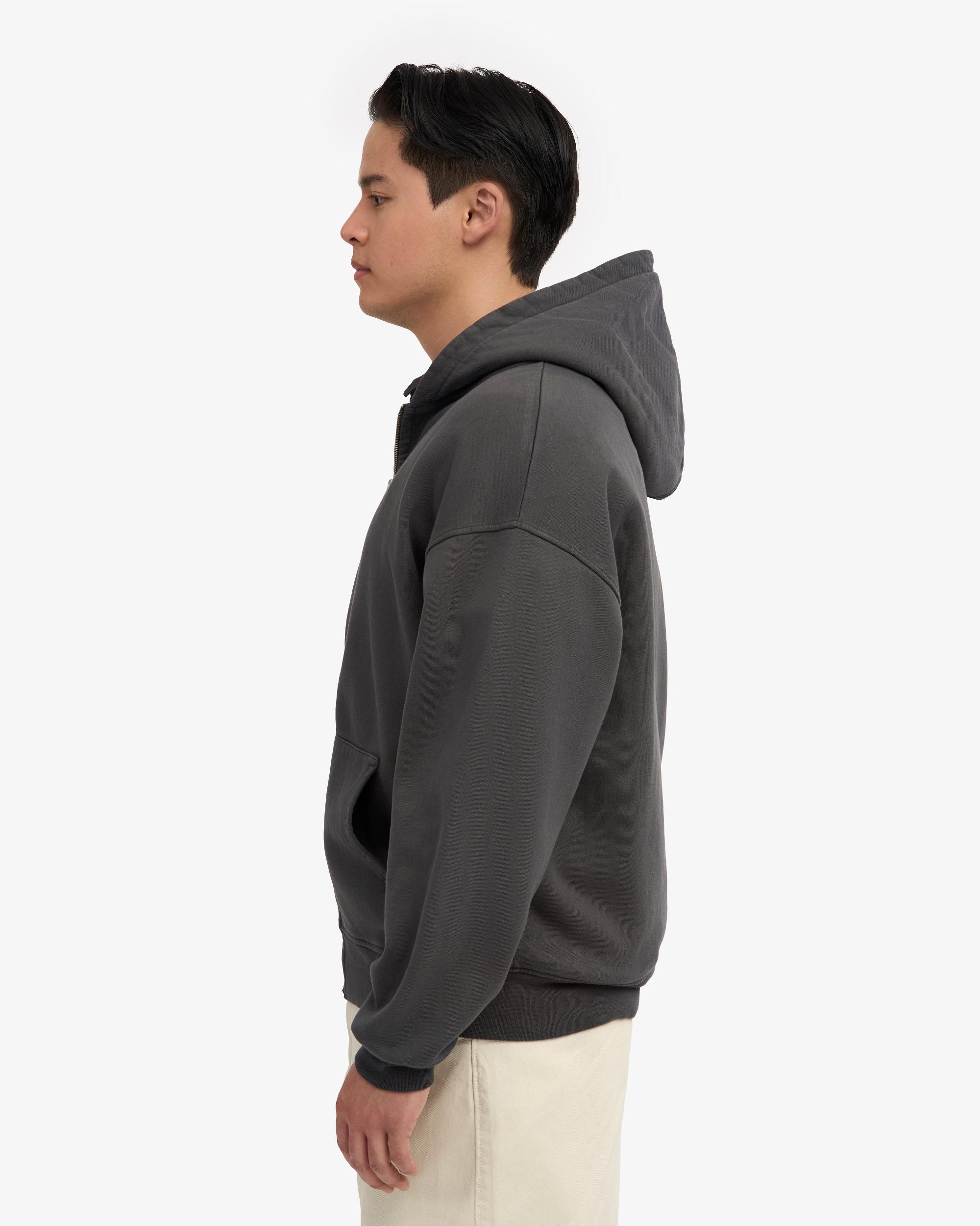 Organic Oversized Zip Hood - Lava Grey Product Image