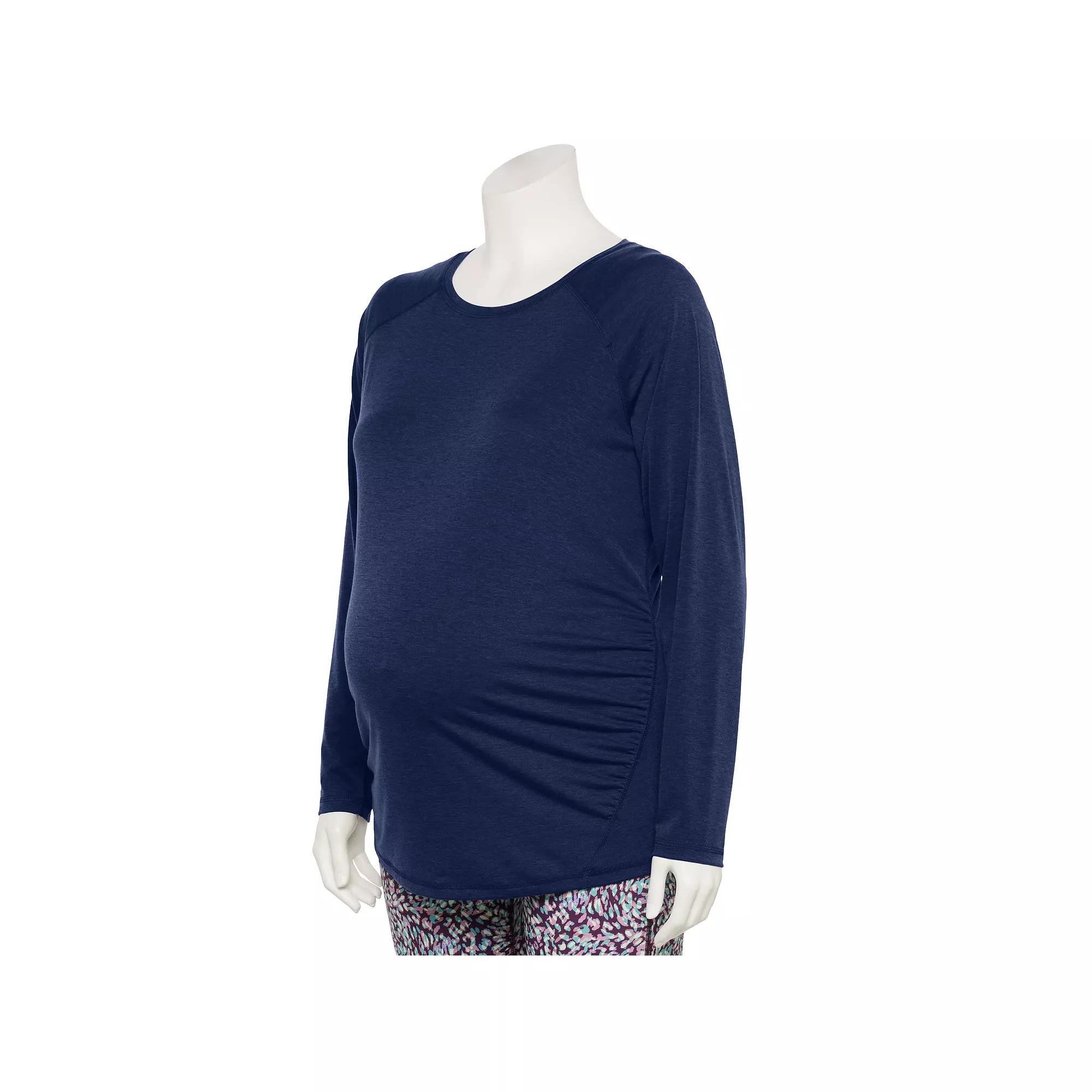 Plus Size Maternity Tek Gear® Long Sleeve Tee, Women's, Size: 2XL, Blue Romance Product Image