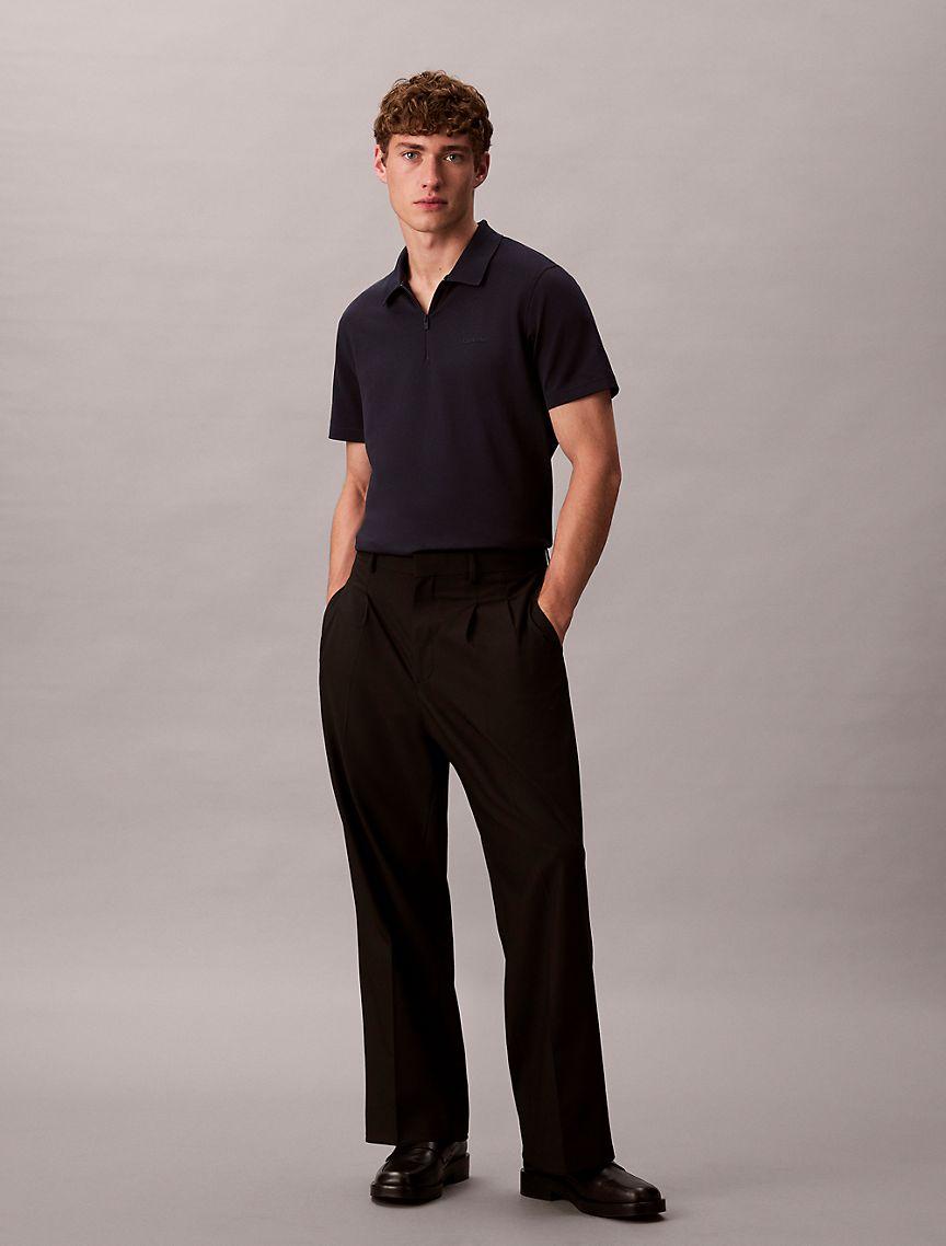 Tech Pique Zip Polo Shirt Product Image