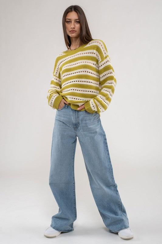 Kiwi Striped Knit Sweater Product Image
