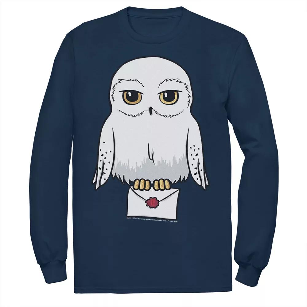 Big & Tall Harry Potter Hedwig Cartoon Portrait Long Sleeve Graphic Tee, Men's,  Product Image