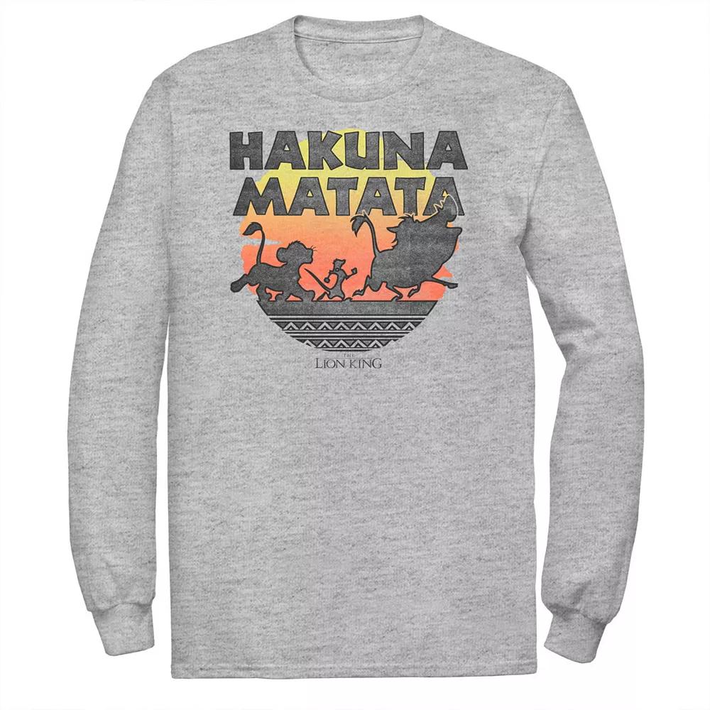 Disney's Lion King Big & Tall Hakuna Matata Sunset Simba Timon & Pumbaa Long Sleeve Graphic Tee, Men's,  Product Image