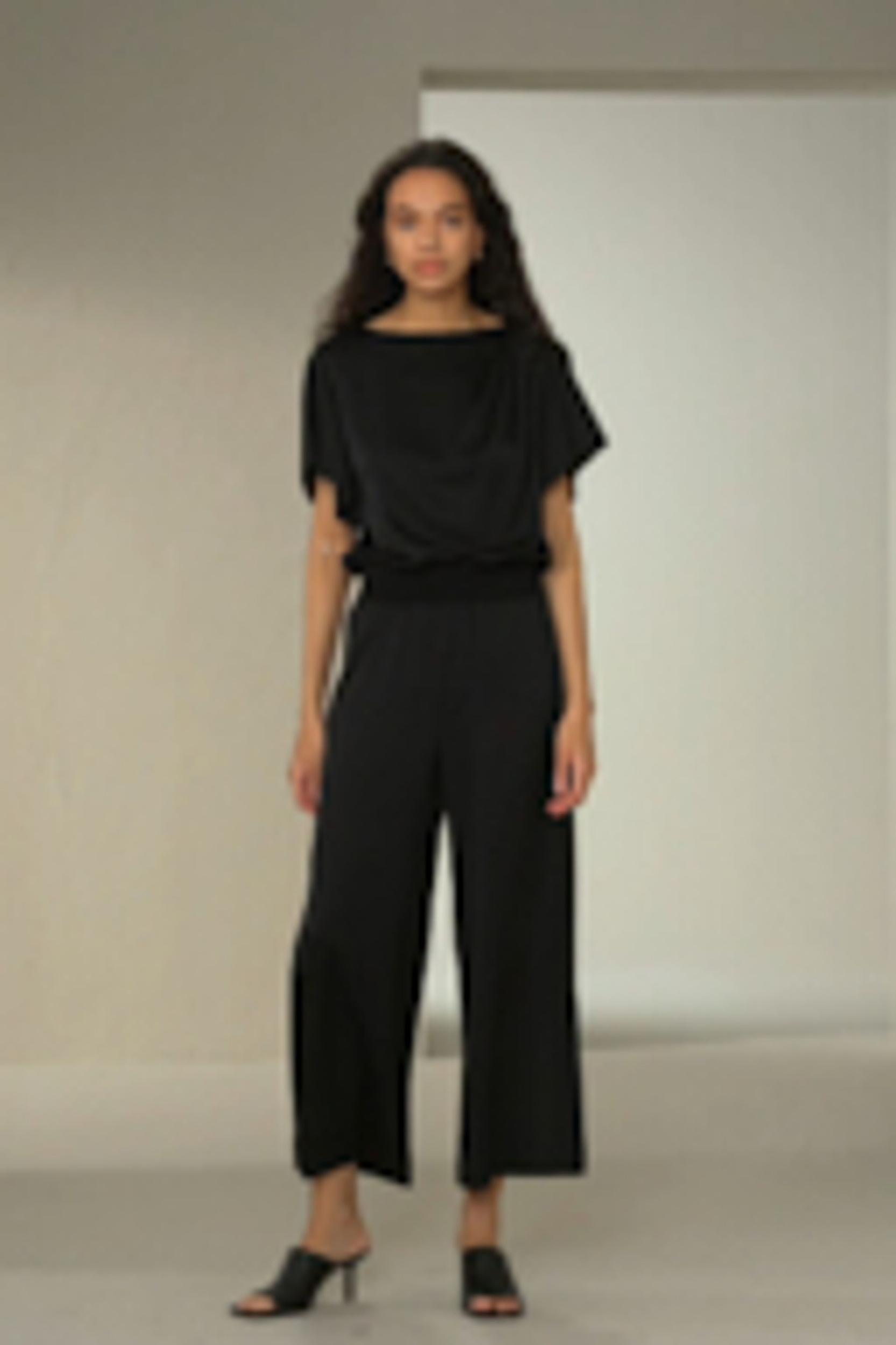 Wide leg cropped silk pants Product Image