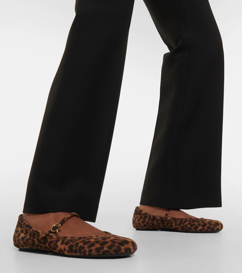 GIANVITO ROSSI Brown Carla Flats In Animal Print Product Image