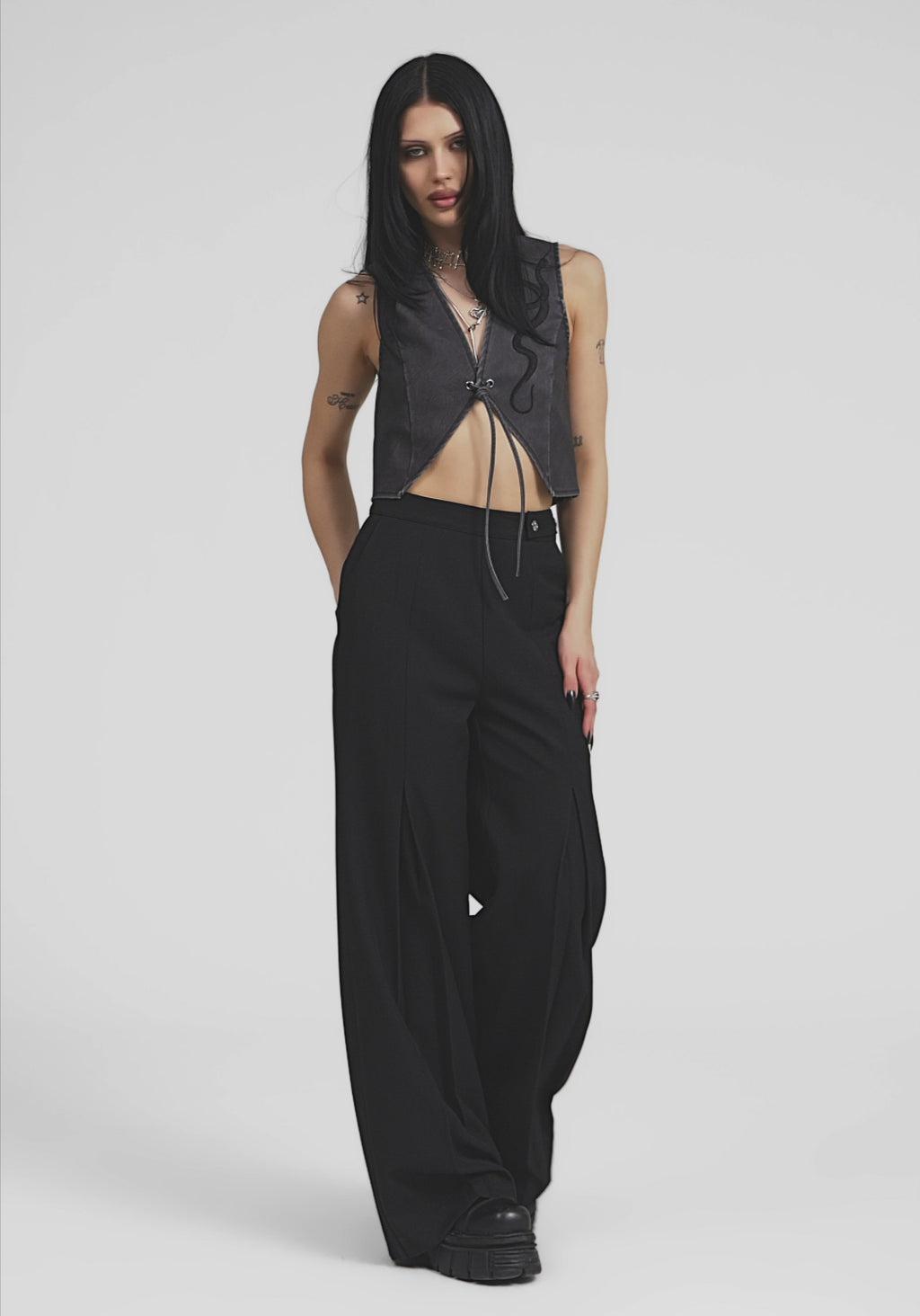 Sirrha PU Serpent Embroidered Waistcoat Product Image