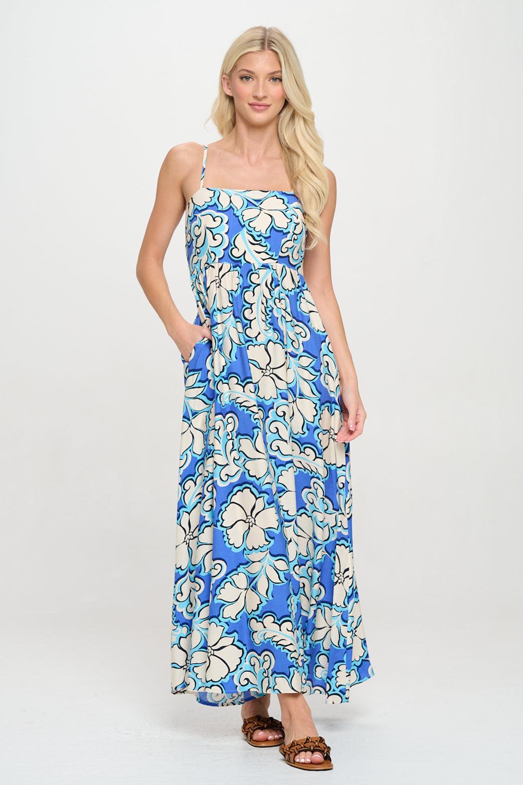 Azure Bloom Maxi Dress Product Image