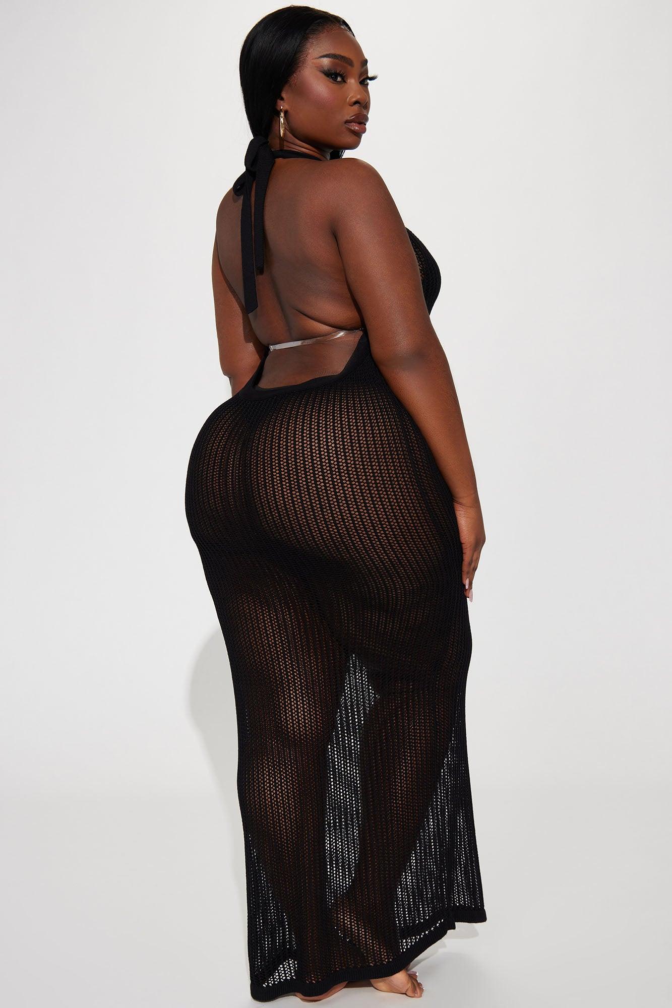 Zoila Crochet Swim Dress Cover Up - Black Product Image