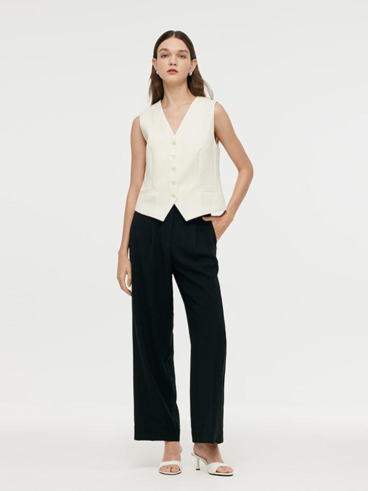 Worsted Wool Single-Breasted Women Vest Product Image