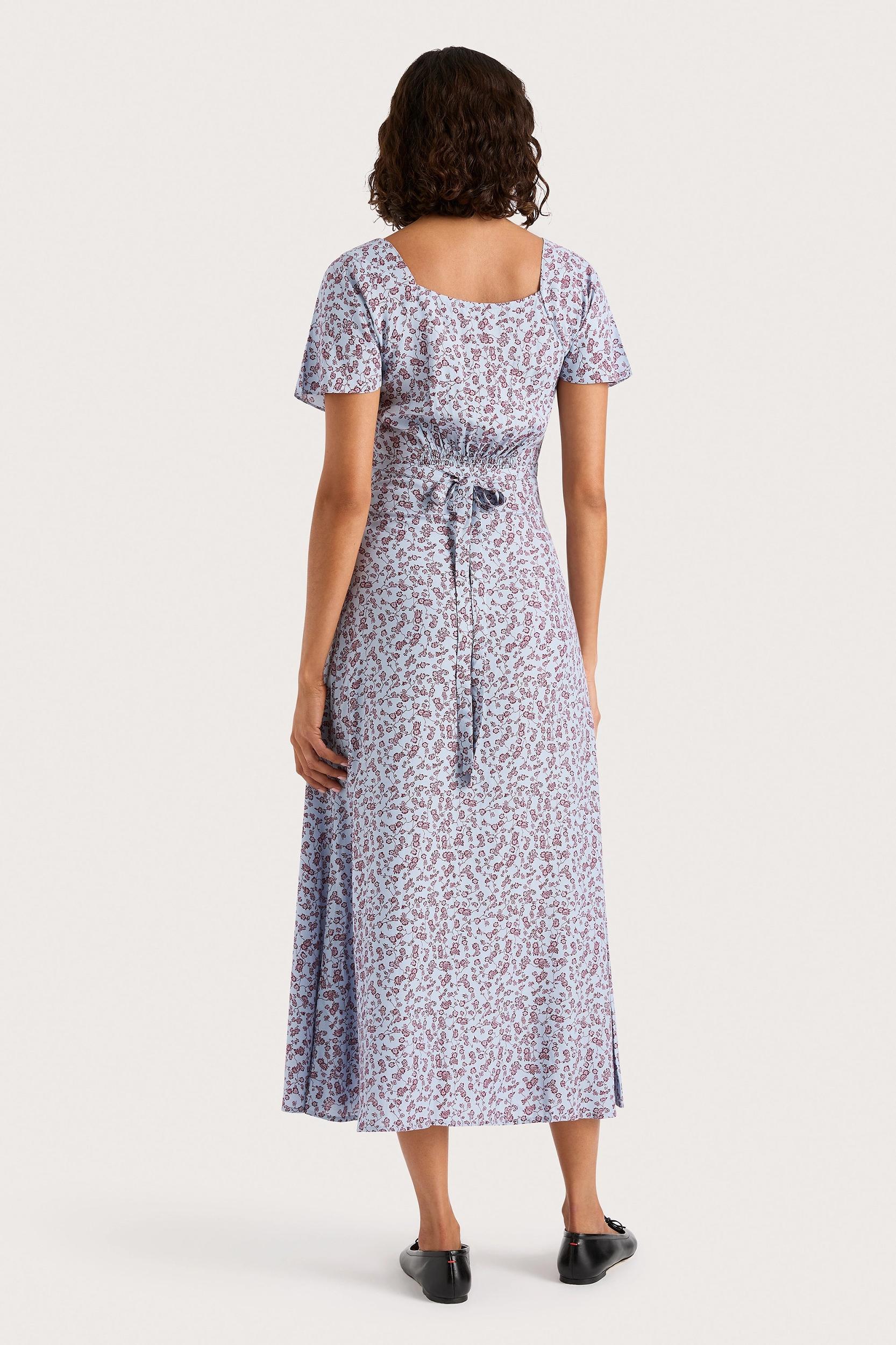 Aurelia Midi Dress Amaryllis Floral Blue - Final Sale Product Image