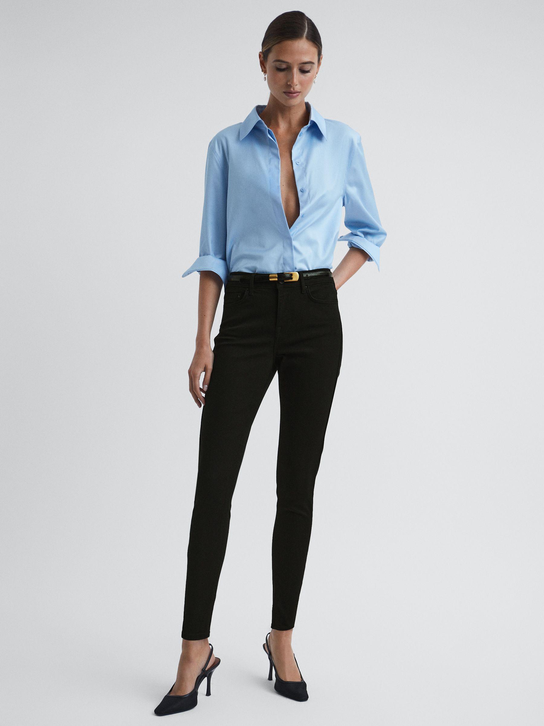 Mid Rise Skinny Jeans in Black Product Image