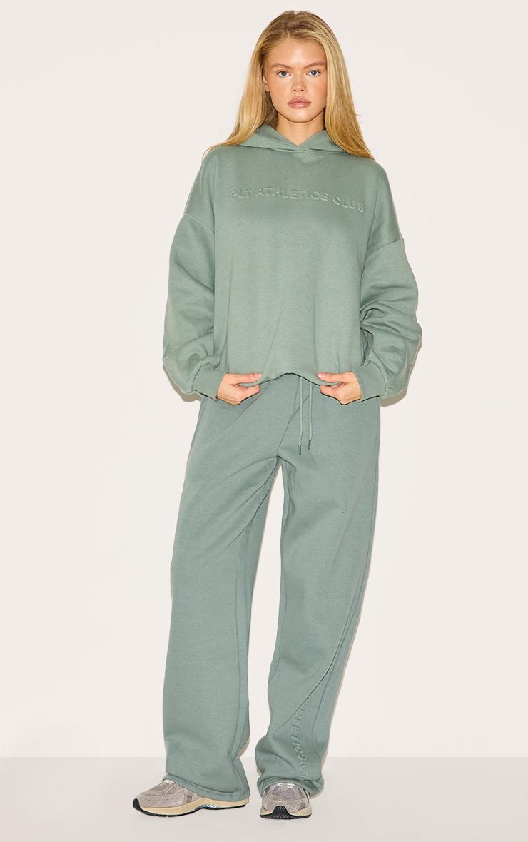 PRETTYLITTLETHING Sage Athletics Club Embossed Straight Leg Sweatpants Product Image