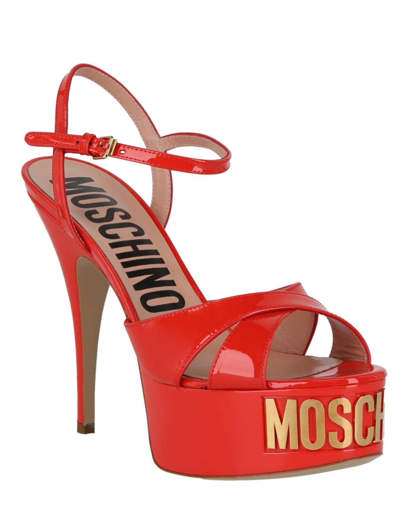 Moschino Logo Plaque Platform Heels Female Product Image