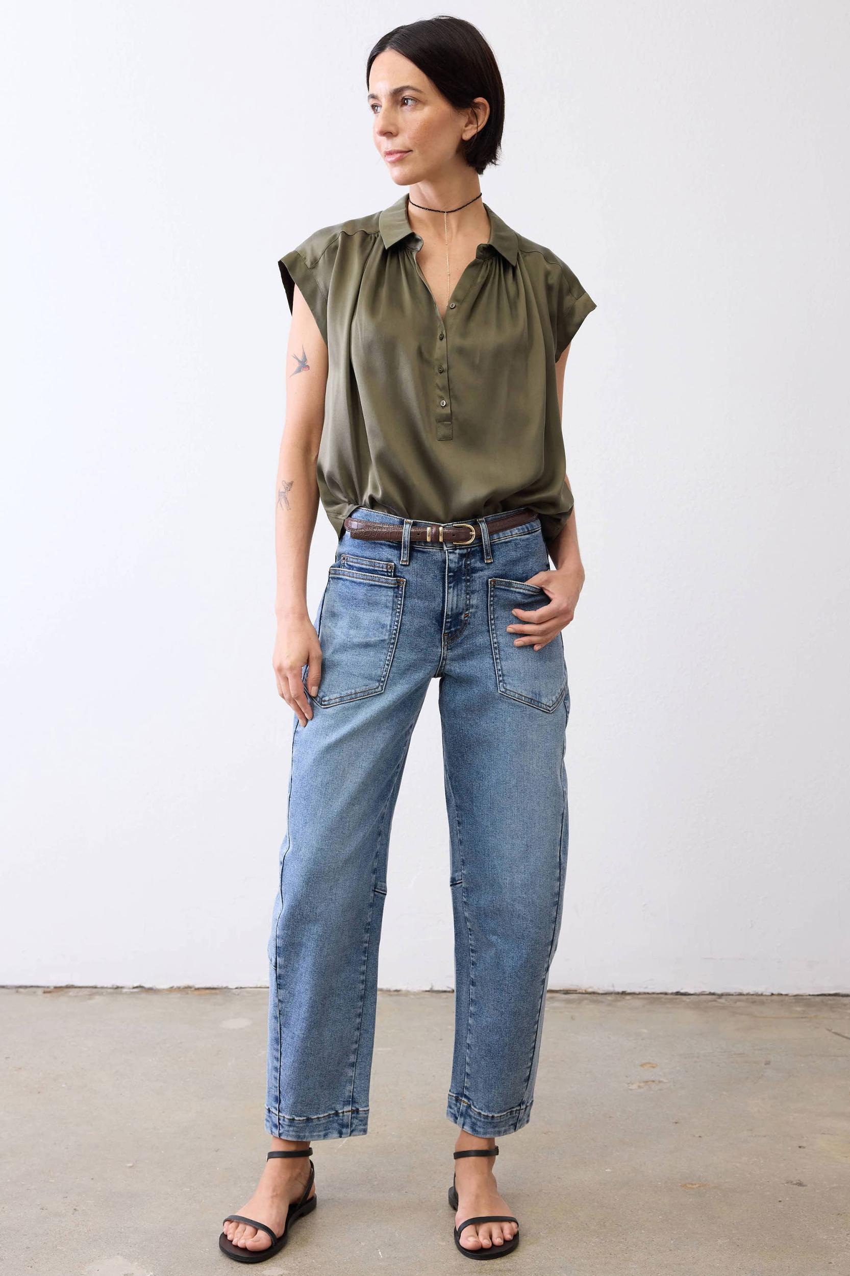 The Nonchalant Oversized Silk Blouse Product Image