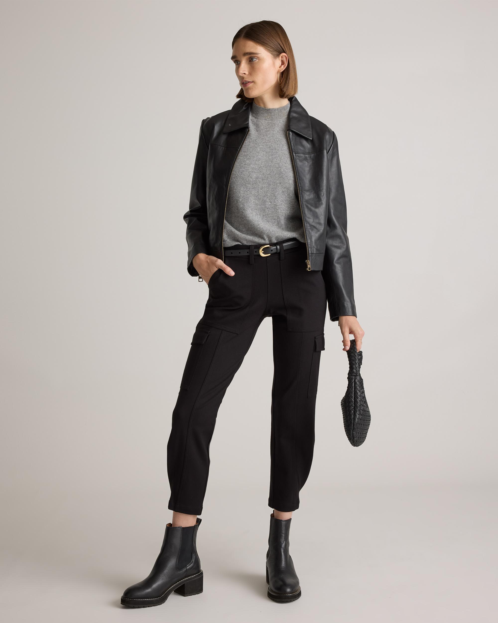 Quince | Women's Ultra-Stretch Ponte Tapered Cargo Pants Size XL, Rayon Product Image